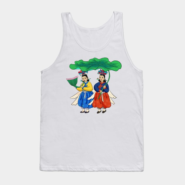 Minhwa: Taoist Fairy Sisters A-1 Type Tank Top by koreanfolkpaint